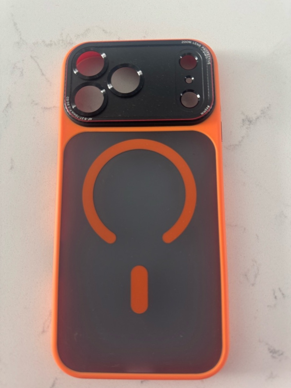 Orange MagSafe Compatible Phone Case with Camera Protector